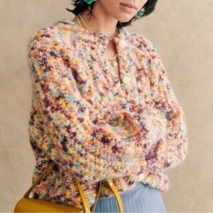 Sezane Multicolor Bouclé Knit Cardigan